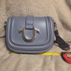 Blue Leather True Religion Shoulder Bag EUC.